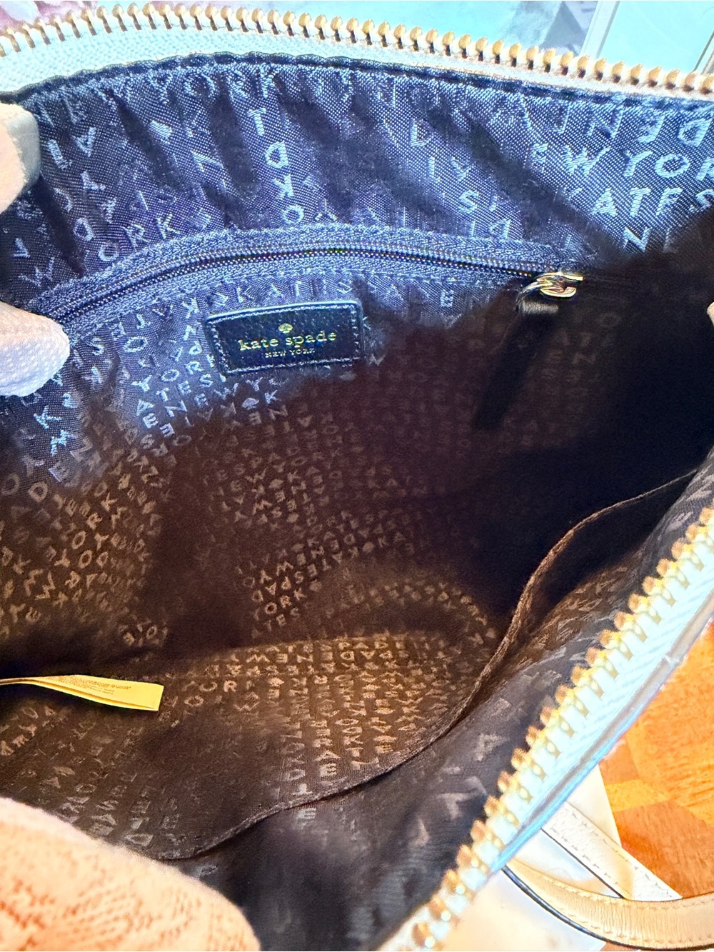Kate Spade Grove Street Rima Leather Crossbody in Black & Cement w/Gold-Tone - Picture 9 of 16